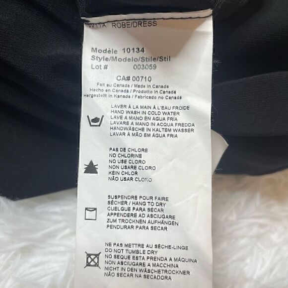 Joseph Ribkoff Black Dress Button Sleeveless Short Mini Size 10 Faux Wrap Stretc - Picture 7 of 12